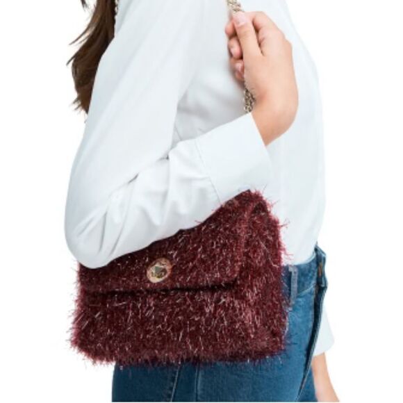 Kate Spade NWT small flap crossbody purse, cherry tinsel $339 - Picture 5 of 9